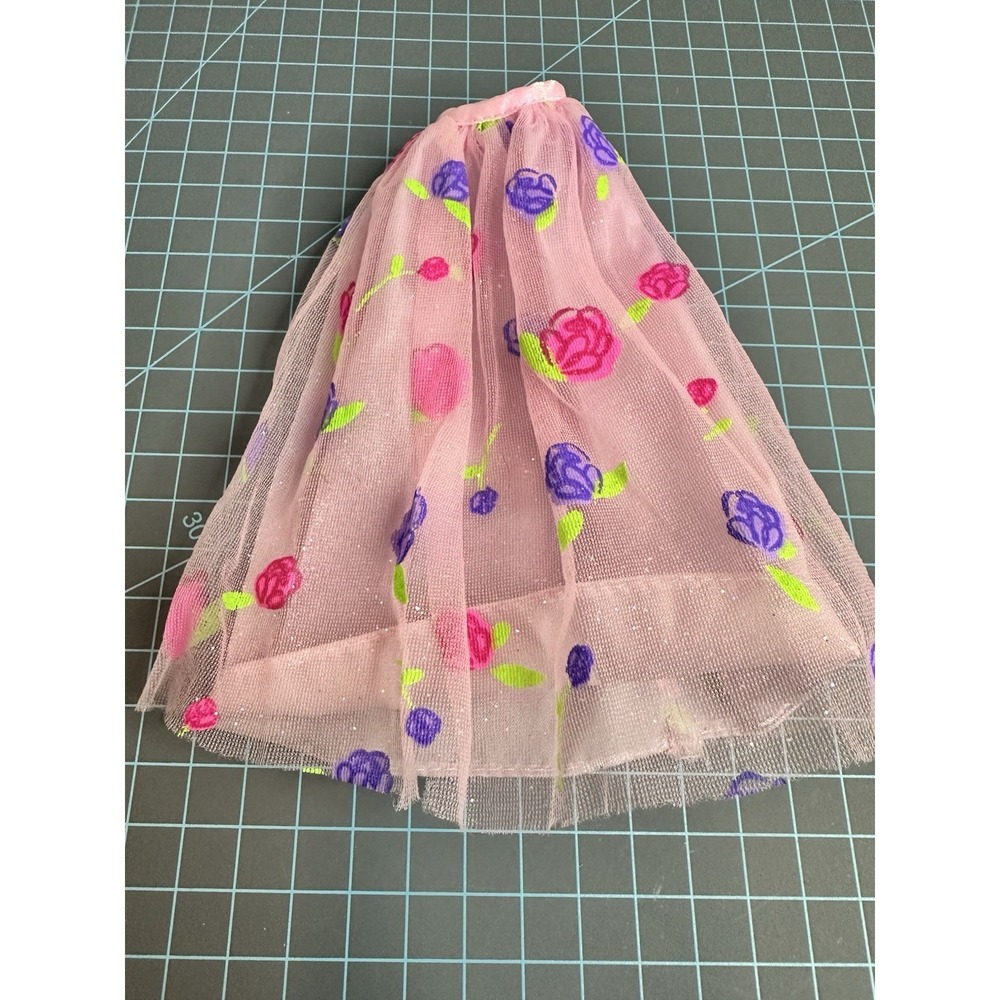 Barbie Doll Skirt Pink Flowered Mattel Barbie Clothes